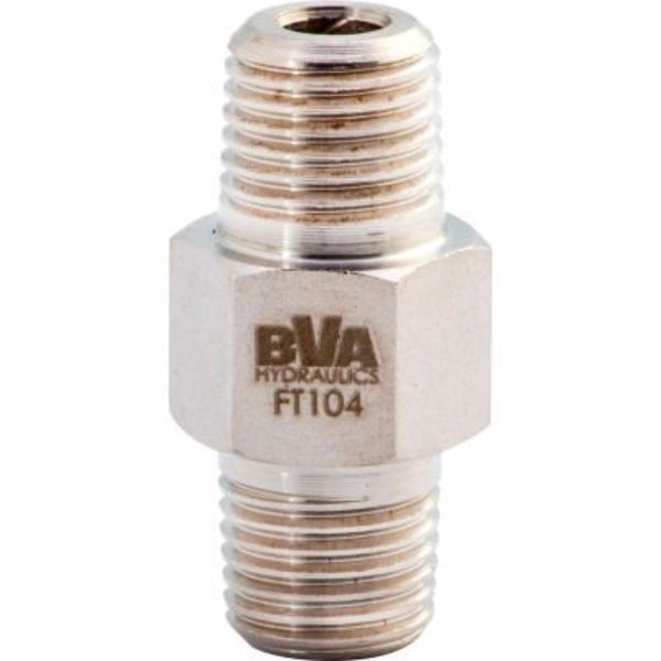 Shinn Fu America-Bva Hydraulics BVA Hydraulic Fitting Hex Nipple, Male 1/4in-18NPTF to Male 1/4in-18NPTF FT104